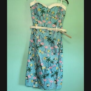 Collectif Monica Tropical Flamingo Pencil Dress